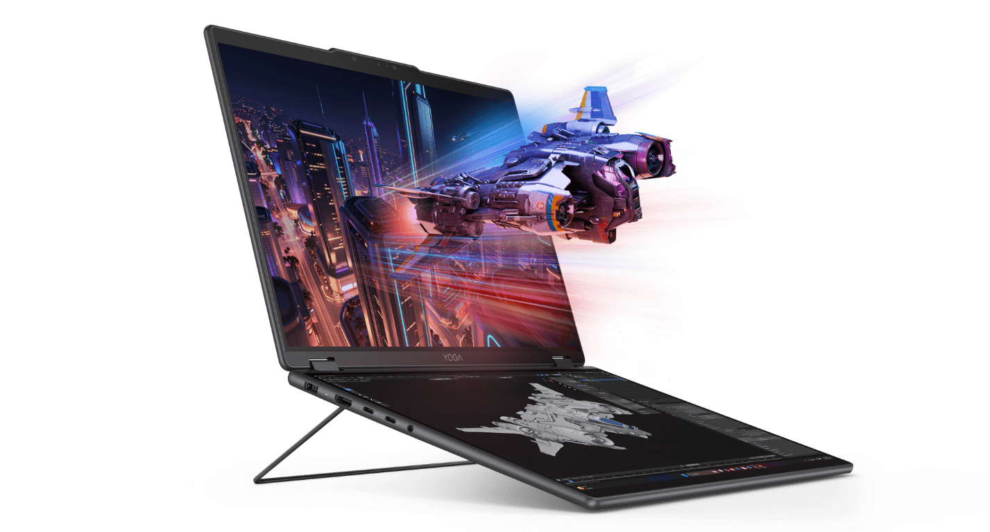 Lenovo Yoga Book Pro  3D Konsepti çift OLED ekran ve gözlüksüz 3D özellikleri ile tanıtıldı.